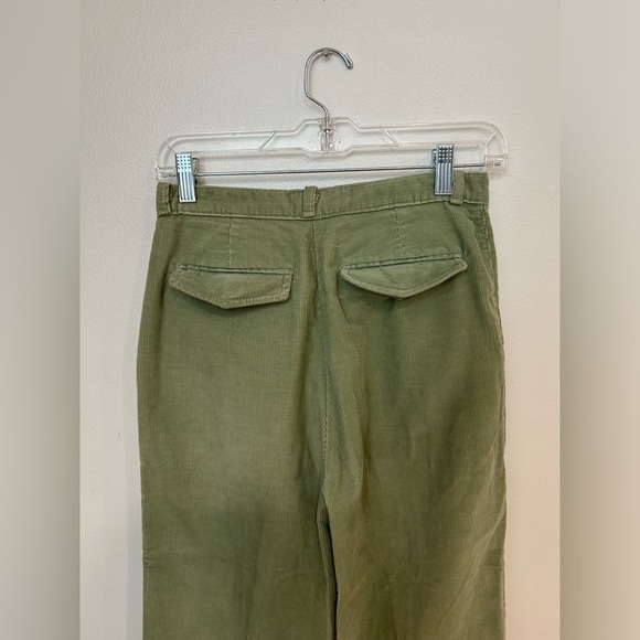 VTG Yves Saint Laurent green bootcut corduroy pants flap pocket high rise 27 - Picture 7 of 11